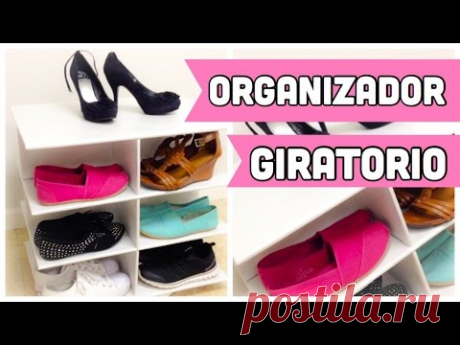 ORGANIZADOR DE CARTON PARA ZAPATOS GIRATORIO