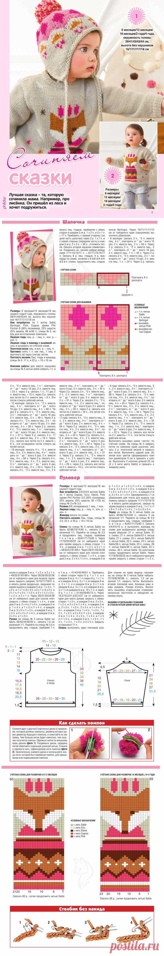 Комплект шапочка и пуловер для ребенка