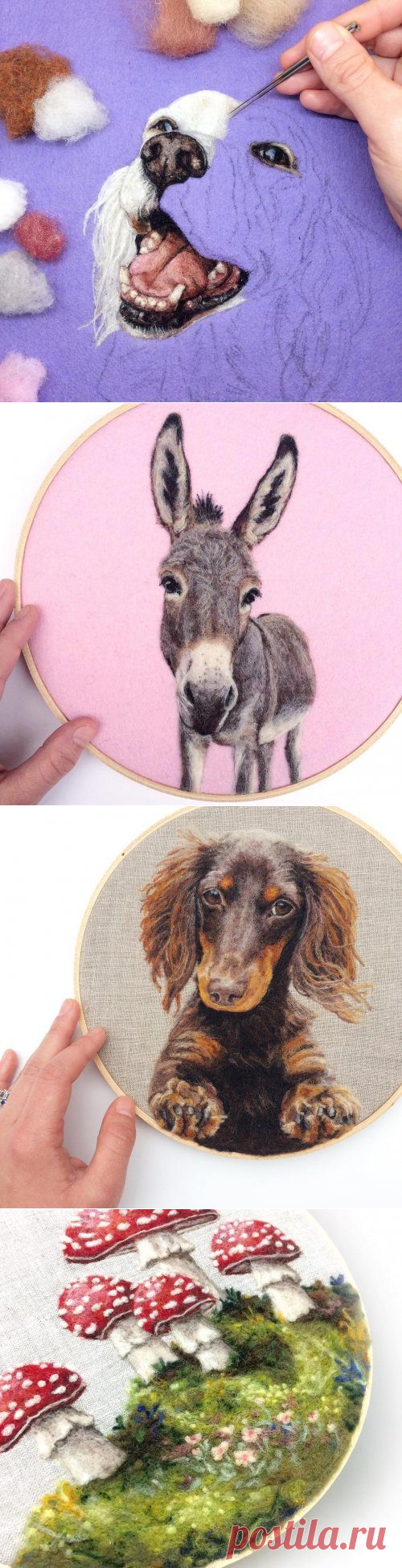 Невероятная войлочная вышивка от художницы Дани Айвс