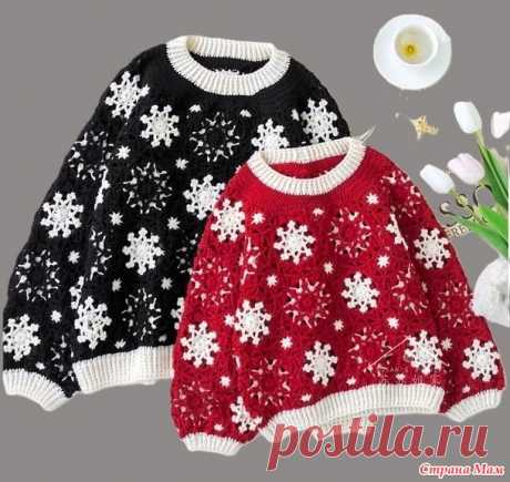 Джемпер из мотивов снежинка. - Все в ажуре... (вязание крючком) - Страна Мам