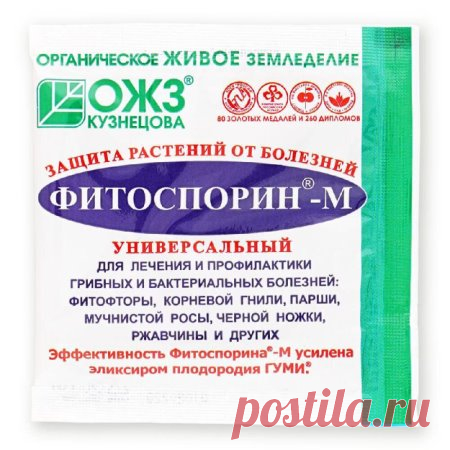 Фитоспорин - это биологический препарат для лечения и профилактики грибных и бактериальных заболеваний (фитофтороза, корневых гнилей, парши, мучнистой росы, черной ножки, ржавчины и других).
   Изготовлен на основе сенной палочки и гуминовых удобрений.
ПРИМЕНЕНИЕ ПАСТЫ ФИТОСПОРИН-М
   Нужно вскрыть пакет и растворить содержимое в 400 мл воды (по инструкции), для размешивания нельзя использовать металлические предметы.
   Чтобы бактерии проснулись нужно подождать минимум 2-...