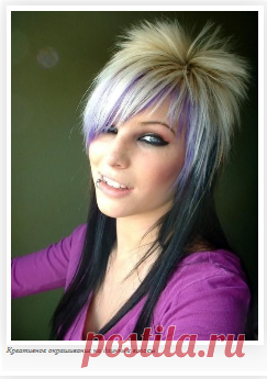 Креативное окрашивание стрижки Гаврош на длинные волосы | Стрижки и Прически