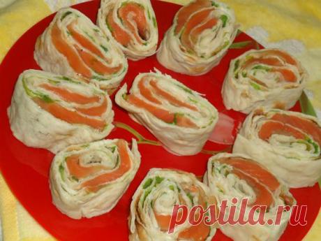 Лаваш с начинкой из красной рыбы | &quot;Просто и очень вкусно&quot;