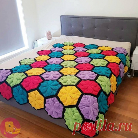 Чудесный плед крючком — Сделай сам, идеи для творчества - DIY Ideas