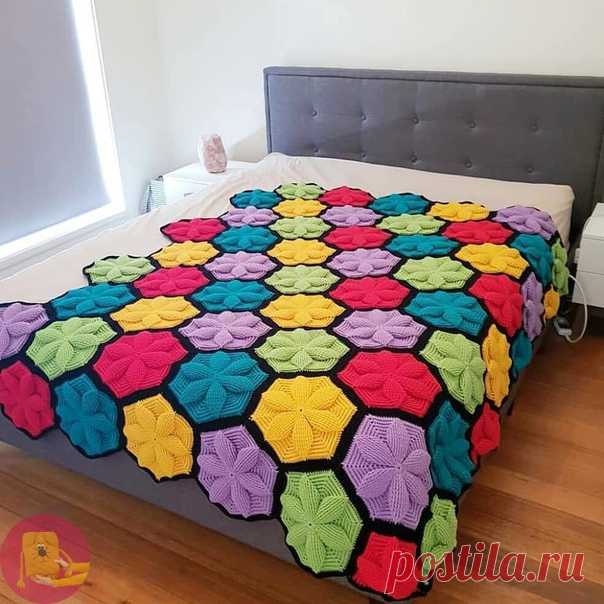Чудесный плед крючком — Сделай сам, идеи для творчества - DIY Ideas