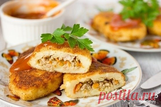 Картопляники с фаршем - кулинарный рецепт на Повар.ру