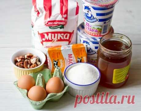 Медовый торт с грецкими орехами - Пошаговый рецепт с фото | Выпечка | Вкусный блог - рецепты под настроение