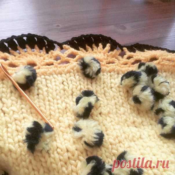 Вязаный плед под заказ! Заканчиваю обвязку!