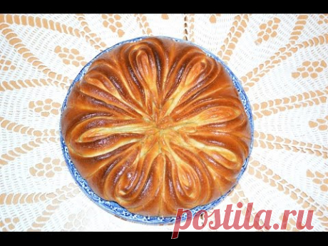 Сдобная булочка цветок - YouTube