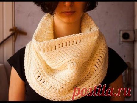 how to crochet knit look cowl