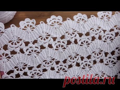 Удивительный УЗОР КРЮЧКОМ "Волны" ВЯЗАНИЕ для начинающих 💎SUPER EASY Pattern Crochet for beginners💎