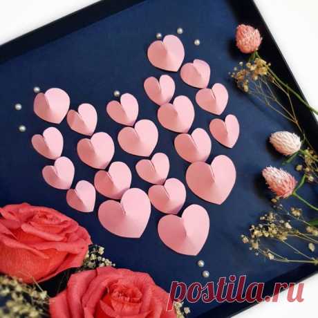 ​Аппликация с сердечками