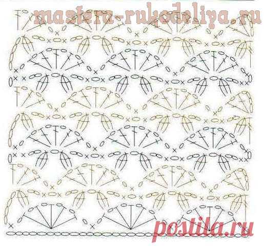 В копилочку рукодельницам... Схемы узоров для вязания крючком.
