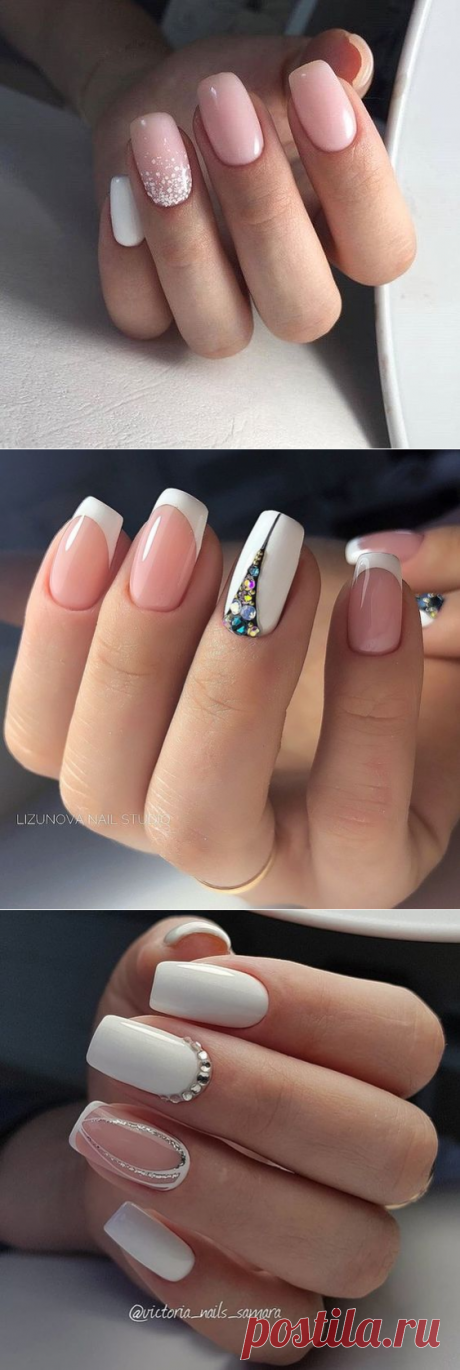 Ангельски красивый французский маникюр Кликайте на фото, чтобы посмотреть идеи ⤴
