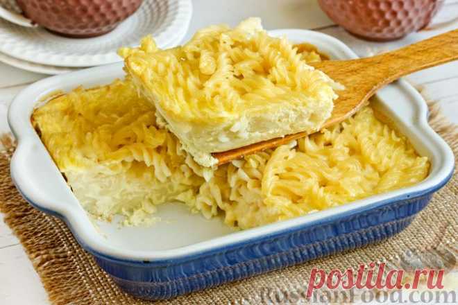 Рецепт: Сладкая запеканка из макарон в яично-молочной заливке на RussianFood.com