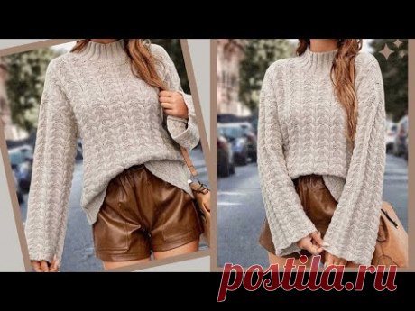 И В ПИР- И В МИР!!!💥 Стильный свитер спицами. Мастер класс