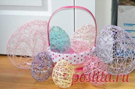 Пасхальное яйцо из ниток