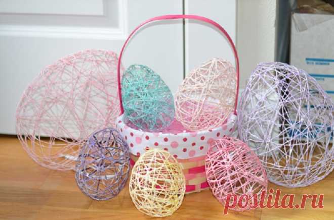 Пасхальное яйцо из ниток