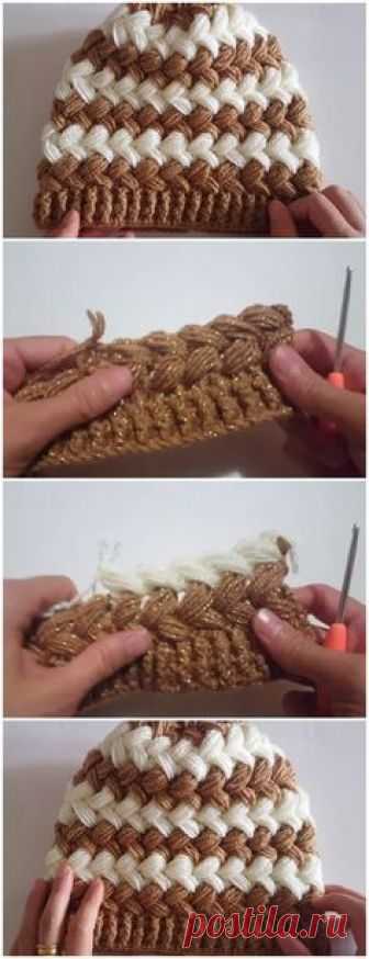 Crochet Beautiful Beanie Hat Cross Puff Stitch