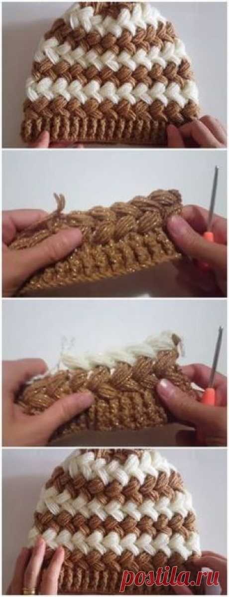 Crochet Beautiful Beanie Hat Cross Puff Stitch