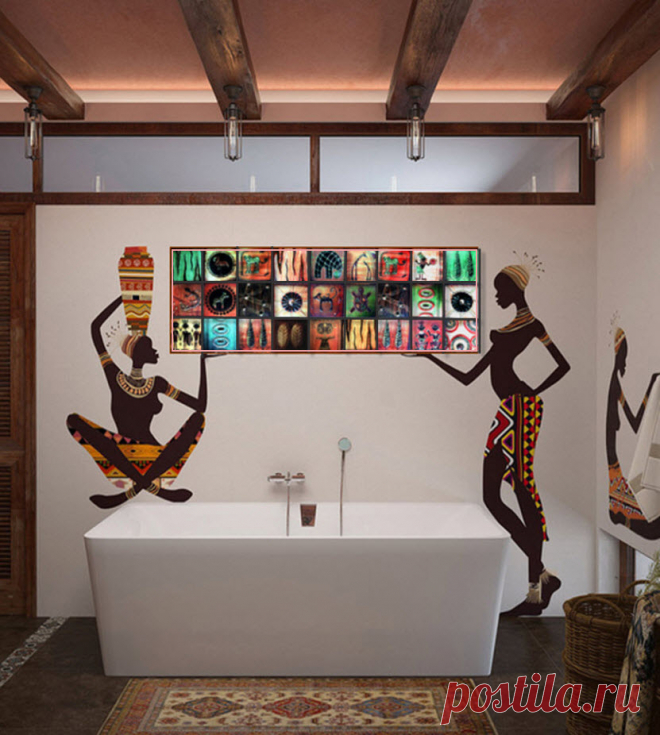 африканский интерьер, плитка африка, плитка ручной работы, декор кухни, декор ванной, декор интерьера