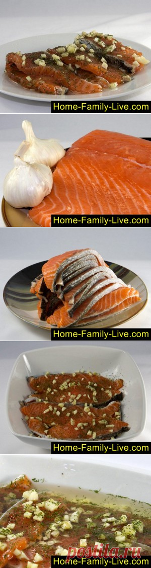 Семга слабосоленая - пошаговый фоторецепт - холодная закускаКулинарные рецепты