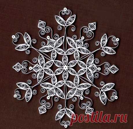 Снежинки в технике квиллинг — Сделай сам, идеи для творчества - DIY Ideas