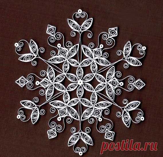 Снежинки в технике квиллинг — Сделай сам, идеи для творчества - DIY Ideas