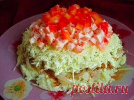 Салат "Новогодняя горка" с курицей: рецепт с фото