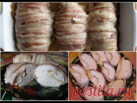 Куриная грудка с сыром в беконе — Кулинарная книга - рецепты с фото