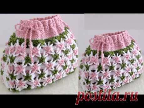 Bolso Fácil a Crochet Punto 3D flores estrellas Mágicas tejido con ganchillo