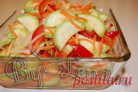 Маринованный салат с кабачками по корейски - вкусно, остро и очень ароматно!.