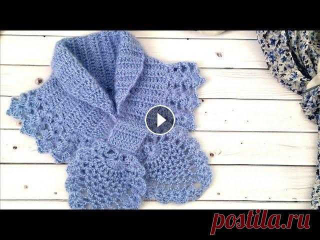 Шарфик крючком "Ананасы"//Crochet scarf #ВязаниекрючкомсНатальейРогатовской Также вы можете посмотреть другие мои видео уроки: Самая модная шапка сезона Зима - Весна 2020: Шапка бини крючком...