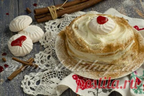 Блинный торт с заварным кремом, рецепт с фото