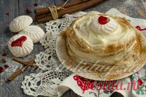 Блинный торт с заварным кремом, рецепт с фото