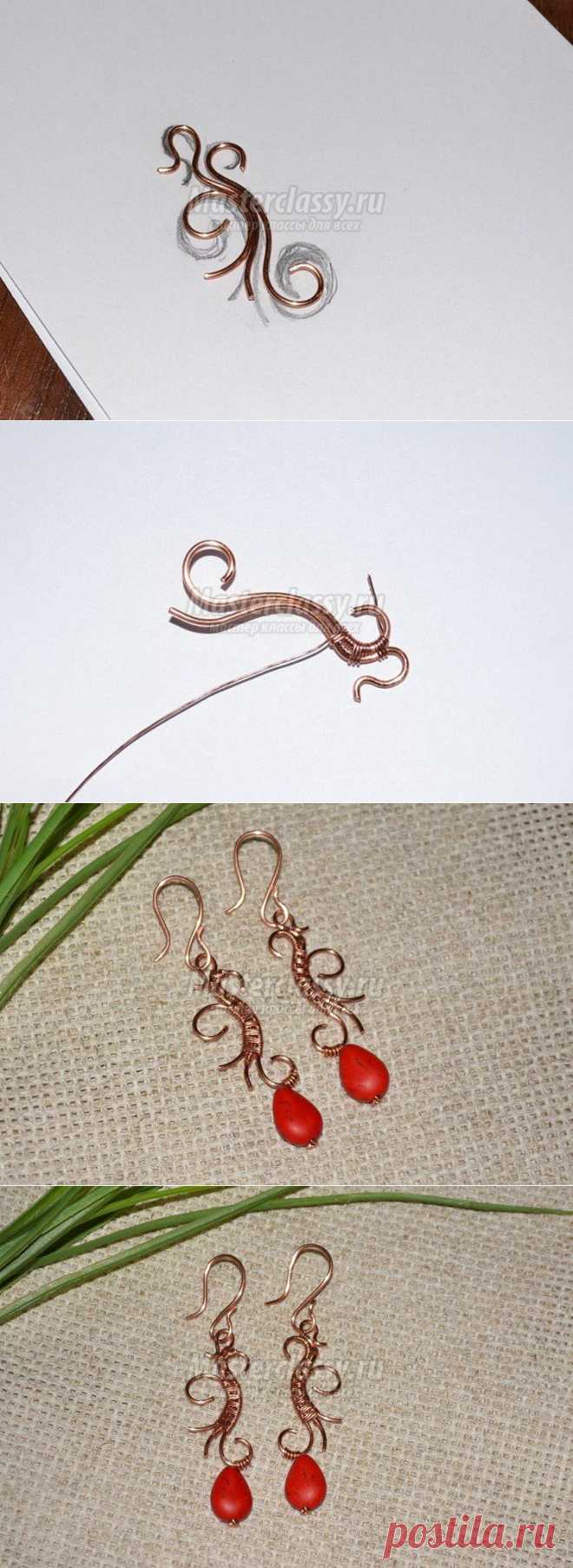 Wire Wrap – серьги с кораллом. Пошаговый мастер-класс