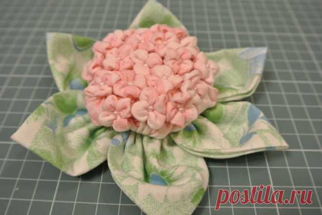 Гортензия из ткани