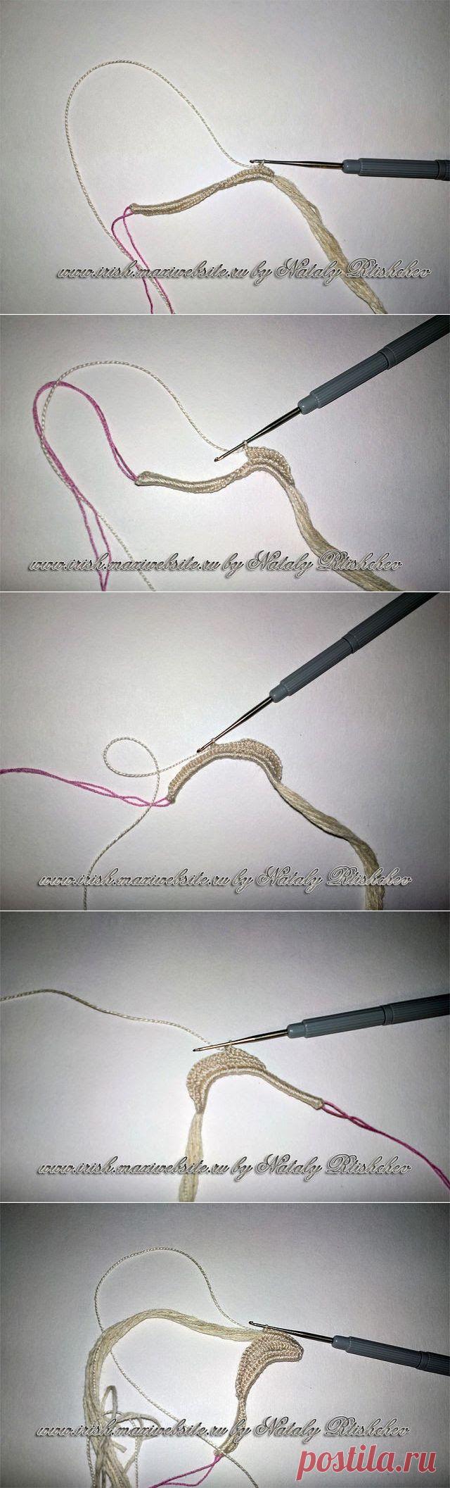 Irish crochet &: Королевская лилия МК.Step by step