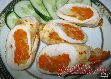 Куриный рулет с овощами - пошаговый кулинарный рецепт на Повар.ру