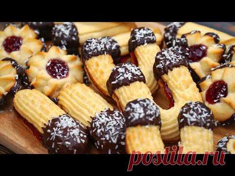 НЕЖНОЕ ПЕСОЧНОЕ ПЕЧЕНЬЕ с ДЖЕМОМ! ГОТОВИТСЯ на РАЗ-ДВА! Выпечка Рецепт | Кулинарим с Таней