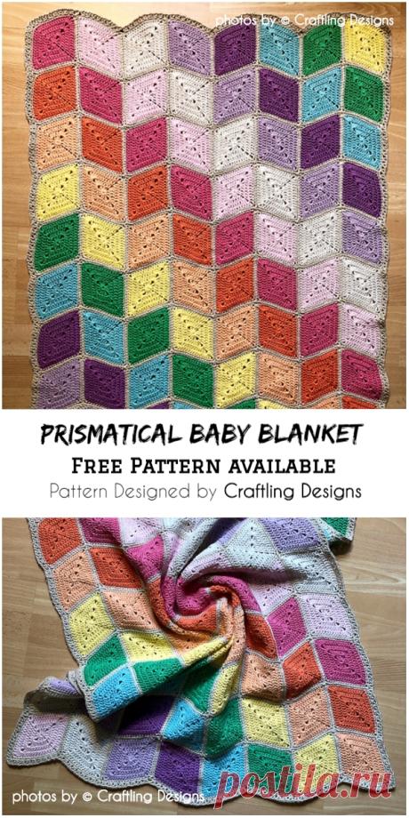 Cozy Crochet Prismatical Baby Blanket #crochetforchildren #crochetbabyblanket #crochetpatternfree