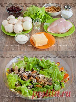 Салат с фасолью и сухариками / Простой рецепт хорошего настроения