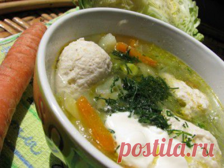 Овощной  с клёцками из курицы - густой, наваристый, по-летнему ароматный!.