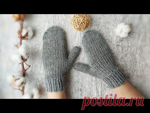 Варежки спицами 