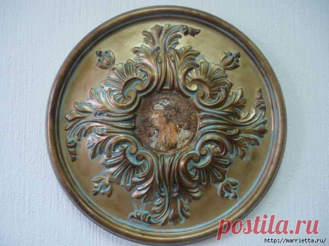 Потолочная розетка - золочение и создание патины
