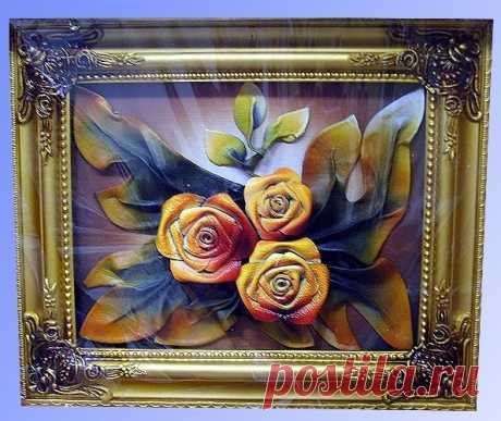 Делаем розы из старой кожи.МК