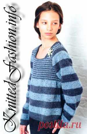 Полосатый джемпер - KnittedFashion.info - Модное Вязание