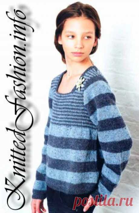 Полосатый джемпер - KnittedFashion.info - Модное Вязание