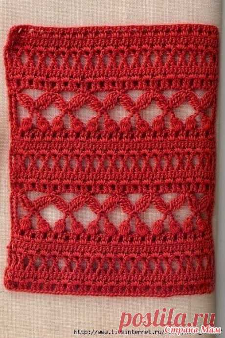 Узор с вишенками или вязанная мережка. МК. - Вязание - Страна Мам