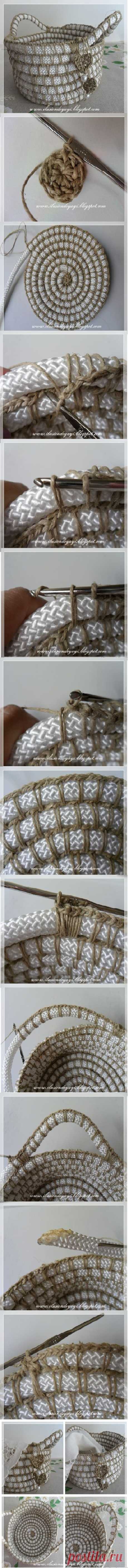 Tutorial per creare un cestino Shabby all'uncinetto con corda e spago - Il blog italiano sullo Shabby Chic e non solo Tutorial per creare un cestino Shabby all’uncinetto con corda e spago…… Chi poteva pensare che con solo due componenti come una corda e dello spago si potesse realizzare qualcosa di carino? Se non ci abbiamo pensato noi poco importa….lo ha fatto lei, la creatrice di questo cestino unico nel suo genere, che sfrutta la genialità ... Leggi ancora
